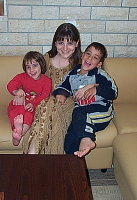 Nola with her friends - Fadi and Yarra in the Arab village of Daburreya
