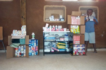 Supplies taken by Nola to the Medical Clinic in Wadi Naam
